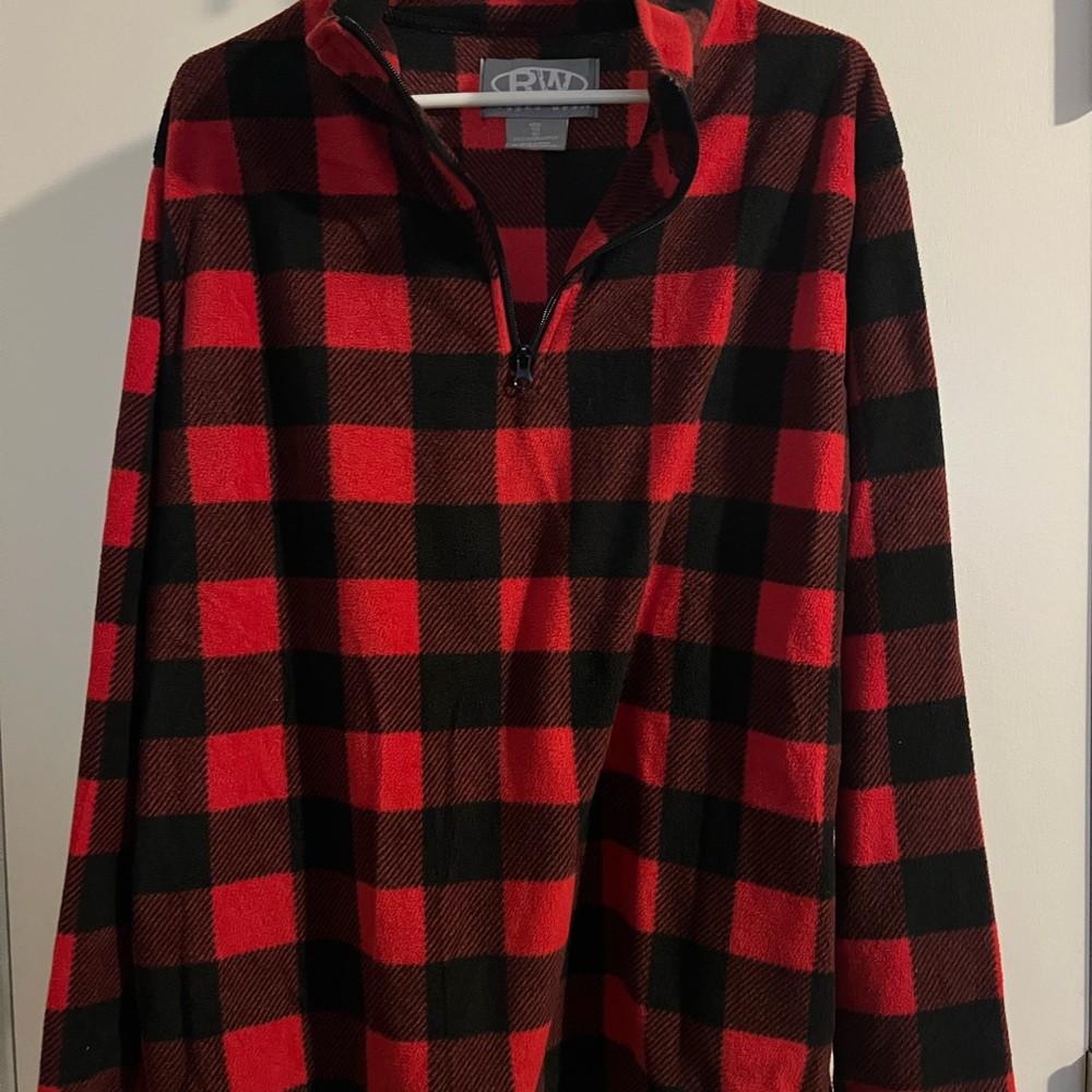 Red and Black buffalo plaid Checkered Men's Pullover